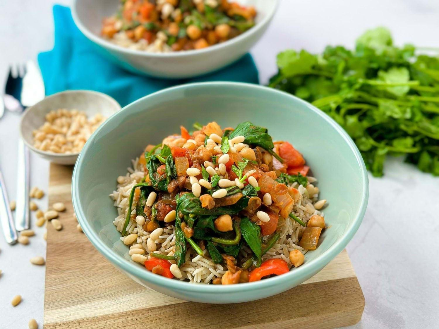 Veggie Chickpea Spinach and Lentil Curry