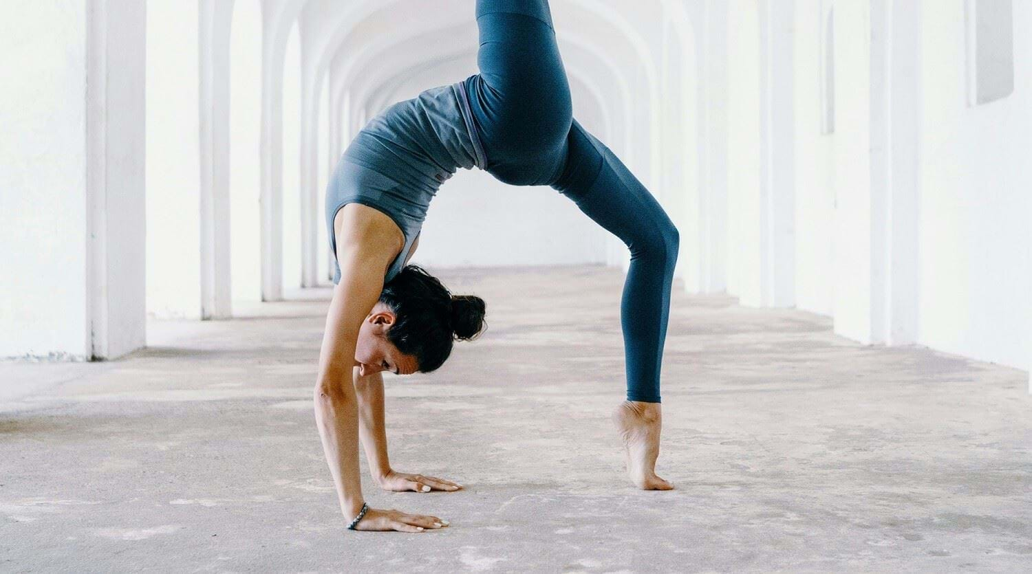 Woman performing a backbend