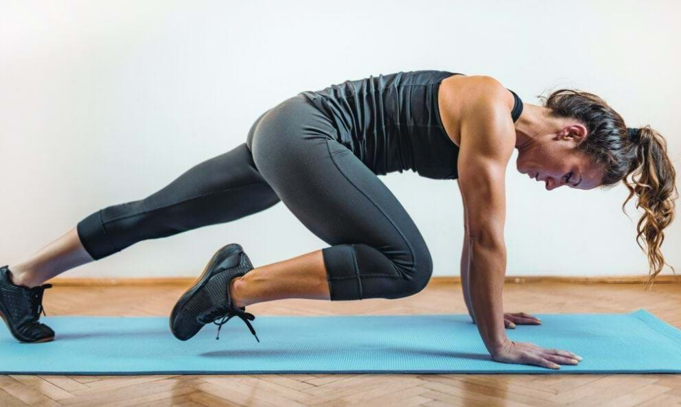 Woman doing home workout