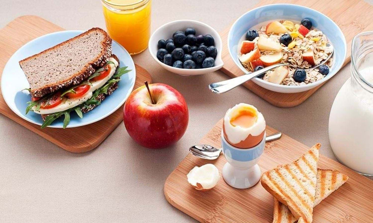 Healthy breakfast spread