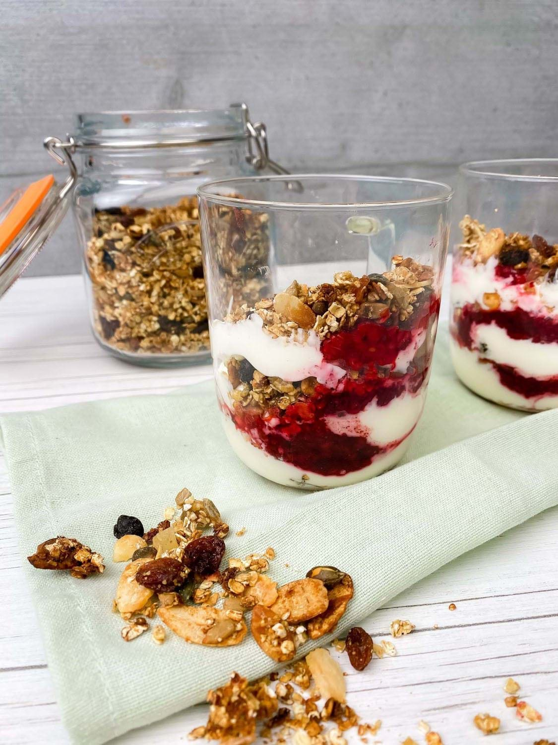 Yoghurt and Fruit Parfait with Homemade Granola