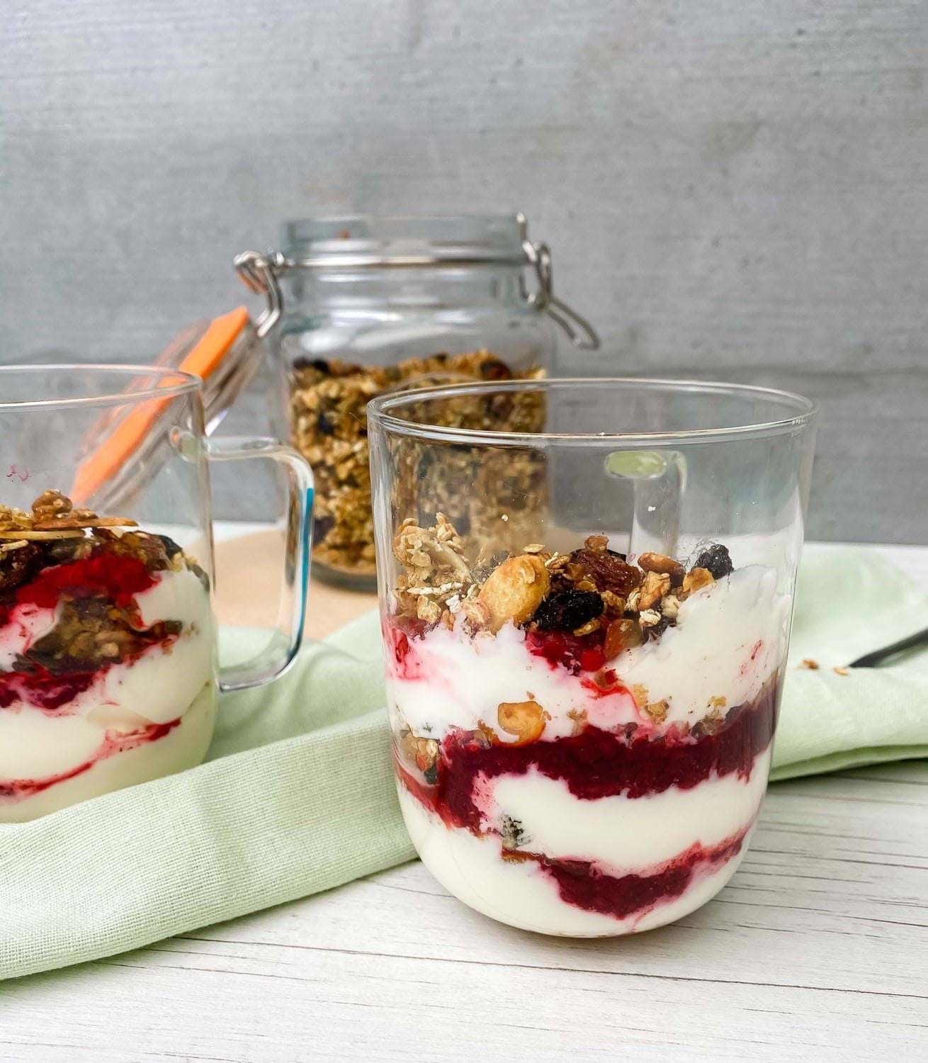 Yoghurt and Fruit Parfait with Homemade Granola