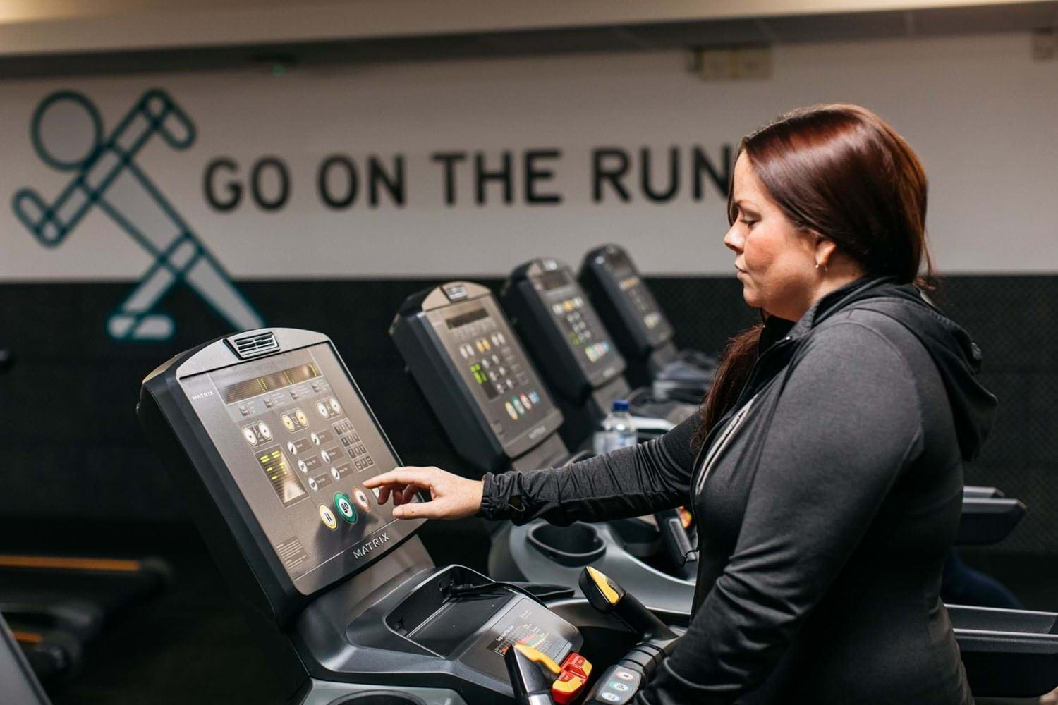 lady on treadmill